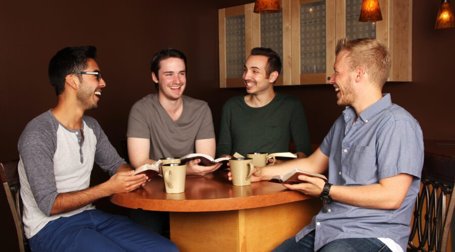 Men meeting together for coffee and a devotion
